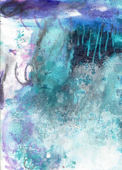 Flux abstrait bleu sarcelle serein - Deb Chaney