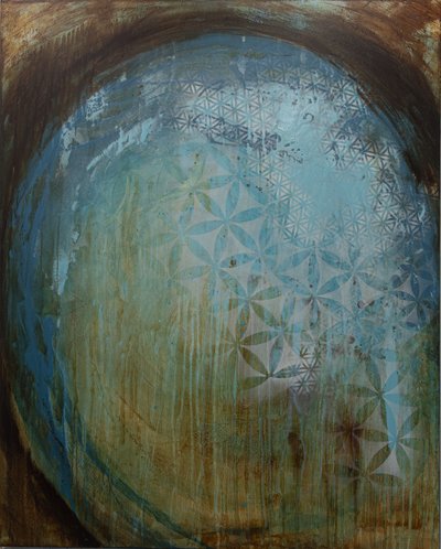 Sphère au motif texturé bleu sarcelle - Deb Chaney