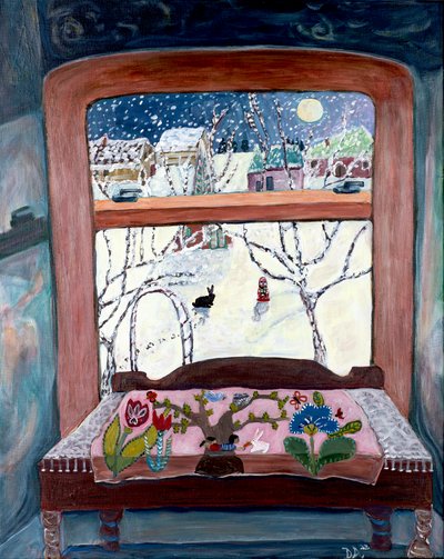 Appliqué, 2022 (acrylique sur toile) - Deborah Eve Alastra