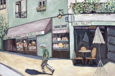 Cafe Corner, 2017 (acrylique sur toile) - Deborah Eve Alastra