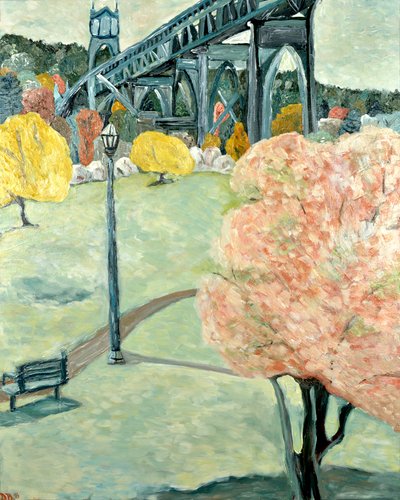 Parc de la cathédrale, 2019 (acrylique sur toile) - Deborah Eve Alastra