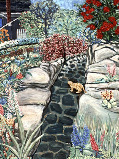 Chemin pavé, 2019 (acrylique sur toile) - Deborah Eve Alastra