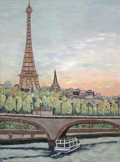 Vue de la Tour Eiffel, 2017 (acrylique sur toile) - Deborah Eve Alastra