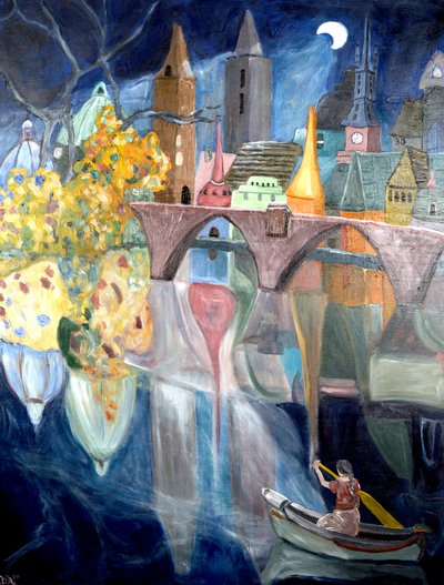 Lutter contre le courant, 2020 (acrylique sur toile) - Deborah Eve Alastra