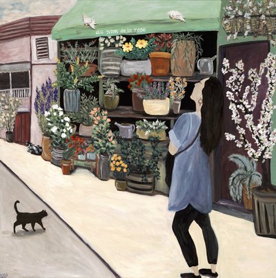 Boutique de fleurs St. Germain, 2018 (acrylique sur toile) - Deborah Eve Alastra