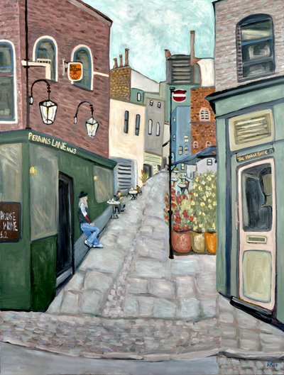 Pub hanté de Hampstead, 2018 (acrylique sur toile) - Deborah Eve Alastra