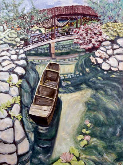 Lansu Canoe, 2018 (acrylique sur toile) - Deborah Eve Alastra