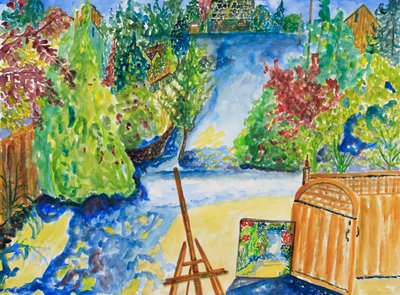 Vue du nouveau studio, 2023 (aquarelle sur papier) - Deborah Eve Alastra