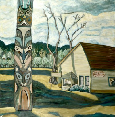 Totem de chênes, 2019 (acrylique sur toile) - Deborah Eve Alastra