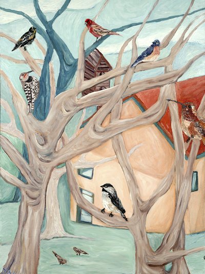 Maison de la pêche, 2015 (acrylique sur toile) - Deborah Eve Alastra