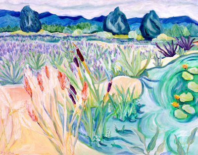 Paysage de Sauvie, 2015 (acrylique sur toile) - Deborah Eve Alastra