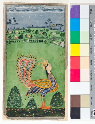 Paon mythique avec une tête de femme, vers 1750 - Deccani School