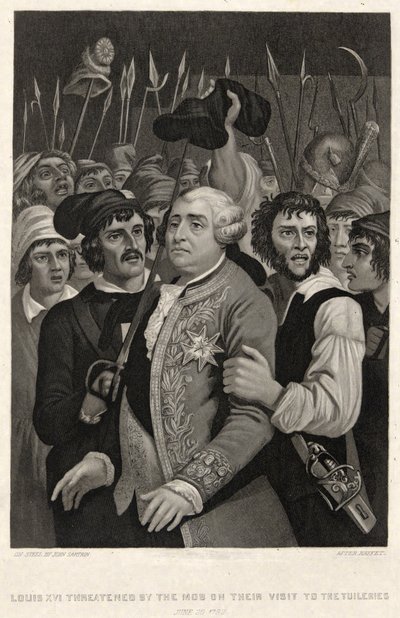 Louis XVI menacé par la foule lors de leur visite aux Tuileries, 20 juin 1792 - Denis Auguste Marie (after) Raffet