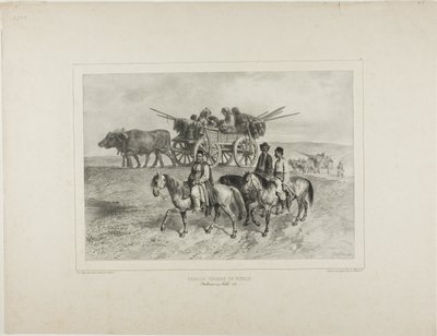 Famille de tsiganes hongrois en voyage, Moldavie, 19 juillet 1837 - Denis Auguste Marie Raffet