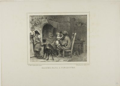 Embrasser papa avec des pincements - Denis Auguste Marie Raffet