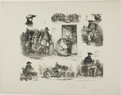 Feuille de croquis - Denis Auguste Marie Raffet