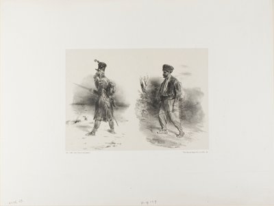 Feuille avec croquis estompé - Denis Auguste Marie Raffet