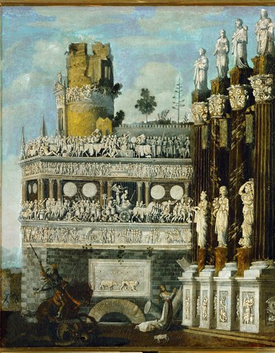 "Architecture imaginaire (huile sur toile) - Desiderio Monsu