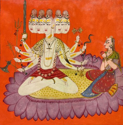 Sadashiva adoré par Parvati, vers 1690 - Devidasa (attr.to)