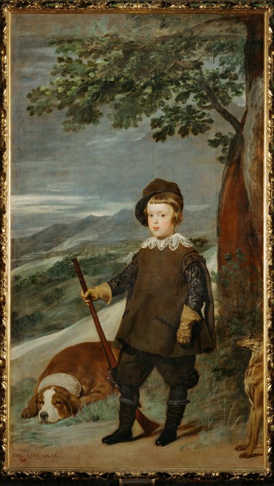 Infante Balthasar Carlos en tenue de chasse (peinture sur toile) - Diego Rodriguez de Silva y Velazquez