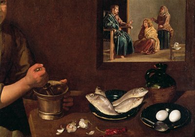 Scène de cuisine avec le Christ dans la maison de Marthe et Marie (détail) - Diego Velázquez