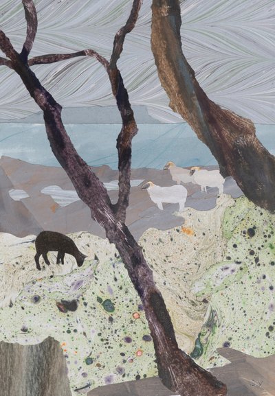 Journée humide au bord de la mer (collage) - Dione Verulam