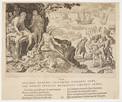 Les troupes impériales apportant la civilisation aux Indiens - Dirck Volckertsz. Coornhert