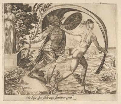 Un bouclier est inutile lorsque la fortune tourne le dos, de Six dictons sur la fortune, vers 1560 - Dirck Volkertsen Coornhert