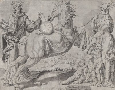 Connaissance et amour insensés essayant de retenir le monde, de Le Monde débridé, 1550 - Dirck Volkertsen Coornhert