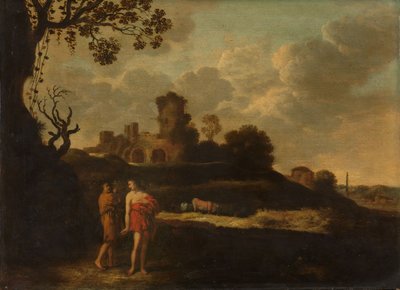 Paysage arcadien avec bergers et bétail - Dirck the Elder Dalens