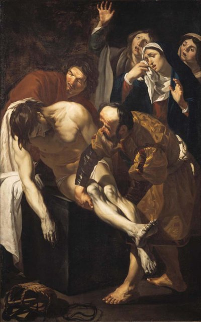 Le port du corps du Christ au tombeau - Dirck van Baburen