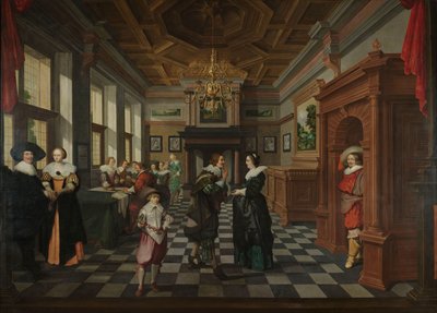 Une séquence décorative en sept parties : Un intérieur - Dirck van Delen