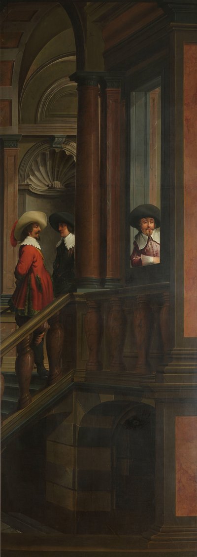 Une séquence décorative en sept parties : Un escalier extérieur - Dirck van Delen