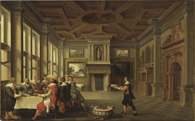 Dîner distingué dans un intérieur - Dirck van Delen