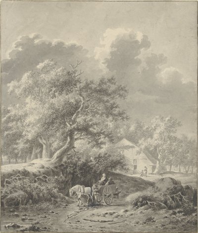 Paysage avec cheval et chariot - Dirk Jan van der Laan