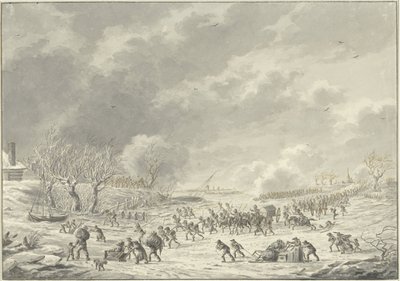 Les Français traversent la Waal à Bommel, janvier 1795 - Dirk Langendijk