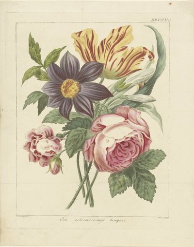 Bouquet de fleurs avec pivoine et tulipe - Dirk Sluyter