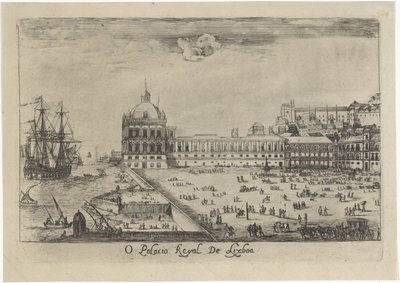 Vue du palais royal de Lisbonne - Dirk Stoop