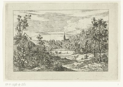 Paysage de dunes et vue sur les maisons et l