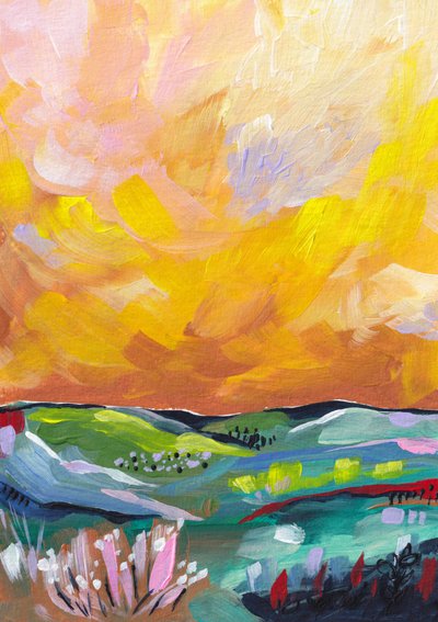 Paysage au coucher de soleil aux couleurs éclatantes - Dirkie Nell