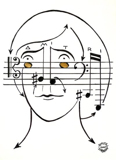 Dmitri "Smirnoff" - portrait du compositeur russe, dessiné à l