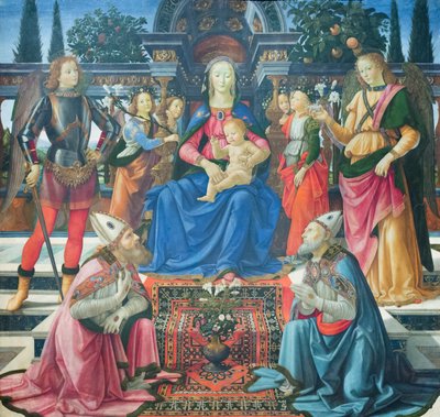 Madone et Enfant avec les archanges et les évêques saints Juste et Zénobe - Domenico (1449 94) Ghirlandaio