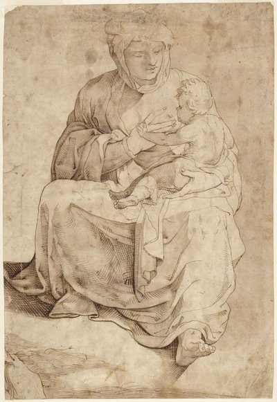 Vierge assise allaitant l