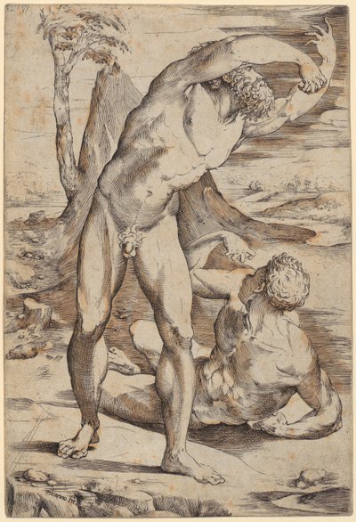Deux hommes nus dans un paysage - Domenico Beccafumi
