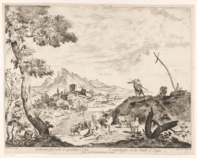 Paysage avec bergers et bétail - Domenico Bernardo Zilotti