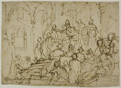 Roi Enthroné avec des Assistants - Domenico Cresti