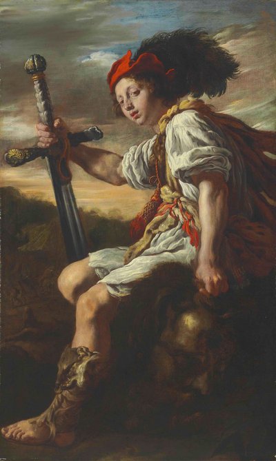 Italien :  Davide con la testa di Golia David avec la tête de Goliath - Domenico Fetti