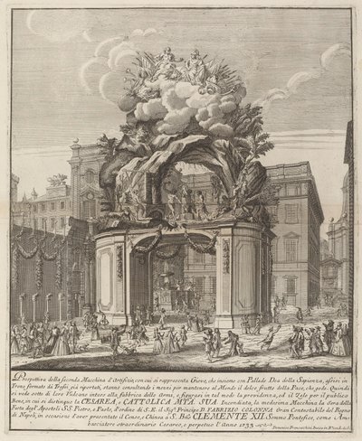 Jupiter et Minerve et la forge de Vulcain, pour le festival de la "Chinea" - Domenico Franceschini probably after Nicola Michetti