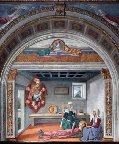 Annonce de la mort à Sainte Fina par Saint Grégoire le Grand - Domenico Ghirlandaio