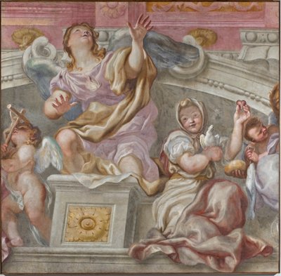 Groupe de Vertus : Foi, Désir vers Dieu, Sincérité, Charité, 1683-84 - Domenico I Piola